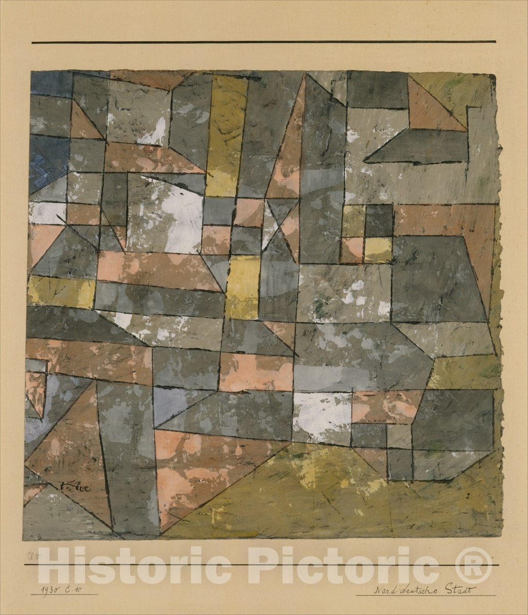 Art Print : Paul Klee - North German City : Vintage Wall Art