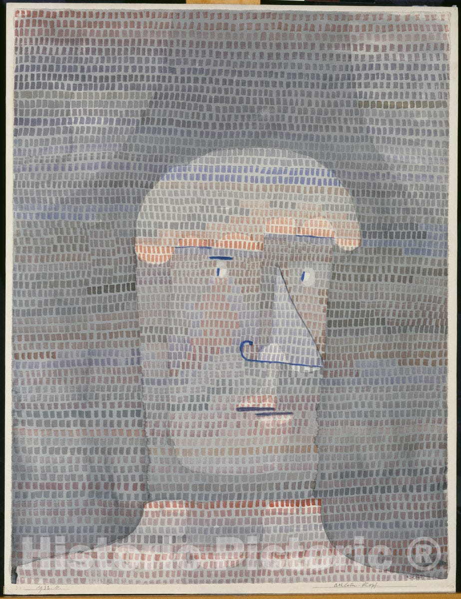 Art Print : Paul Klee - Athlete's Head : Vintage Wall Art