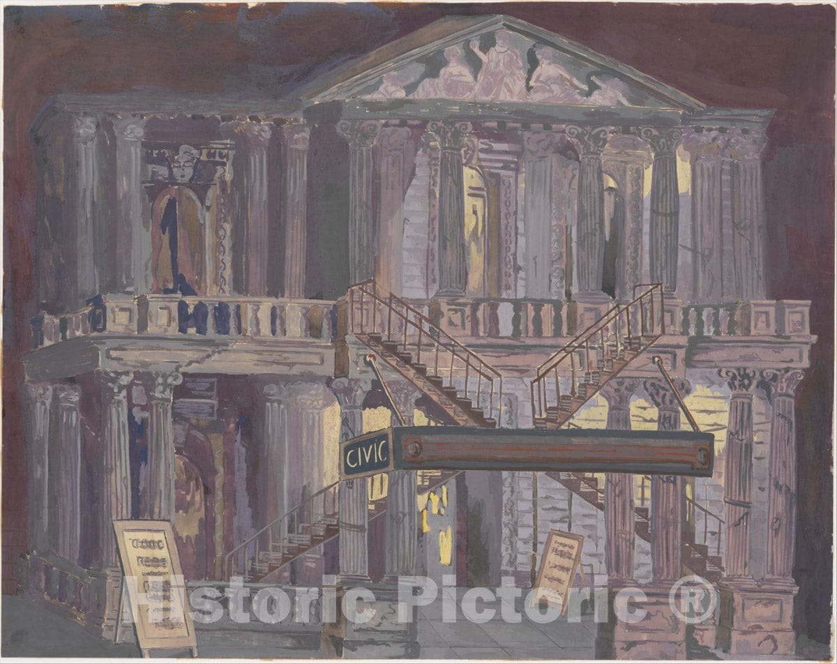 Art Print : Perkins Harnly - 14th Street Theatre : Vintage Wall Art