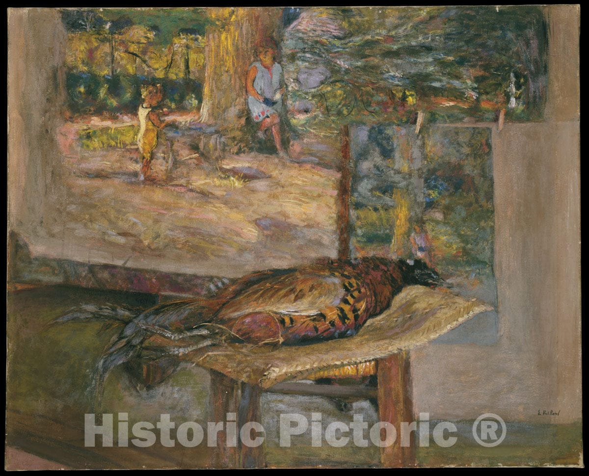 Art Print : Édouard Vuillard - Interior with Paintings and a Pheasant : Vintage Wall Art