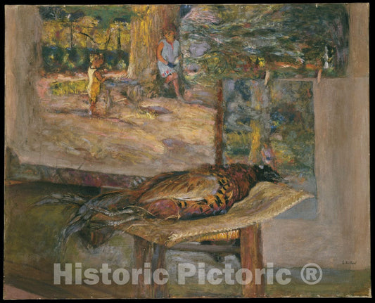 Art Print : Édouard Vuillard - Interior with Paintings and a Pheasant : Vintage Wall Art