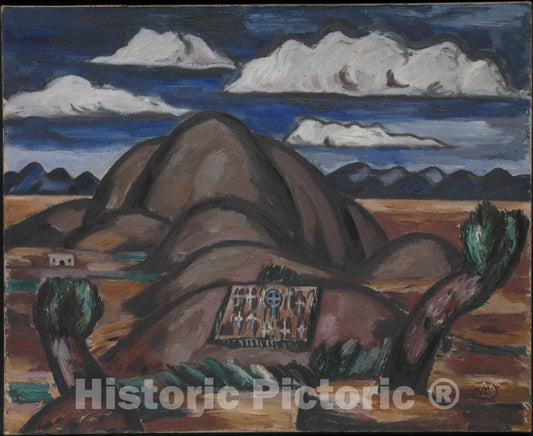 Art Print : Marsden Hartley - Cemetery, New Mexico : Vintage Wall Art