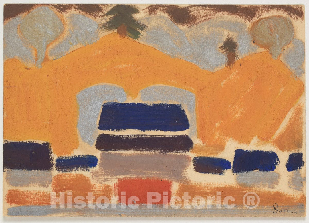 Art Print : Arthur Dove - Landscape with Houses : Vintage Wall Art