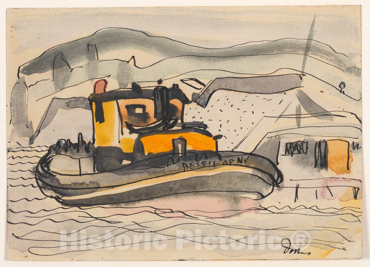 Art Print : Arthur Dove - Study for The 'Bessie' of New York : Vintage Wall Art