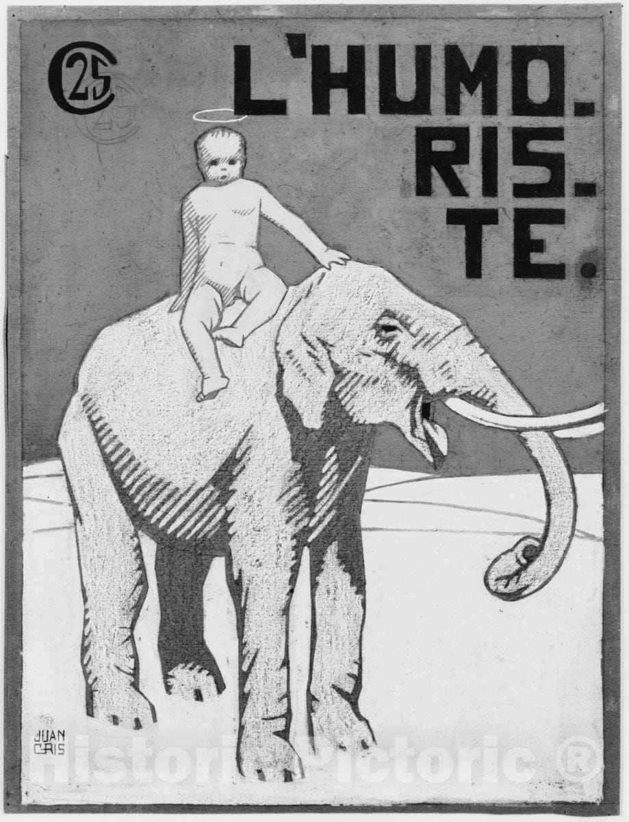 Art Print : Juan Gris - Seated Angel (Cover Design for L'Humoriste) : Vintage Wall Art