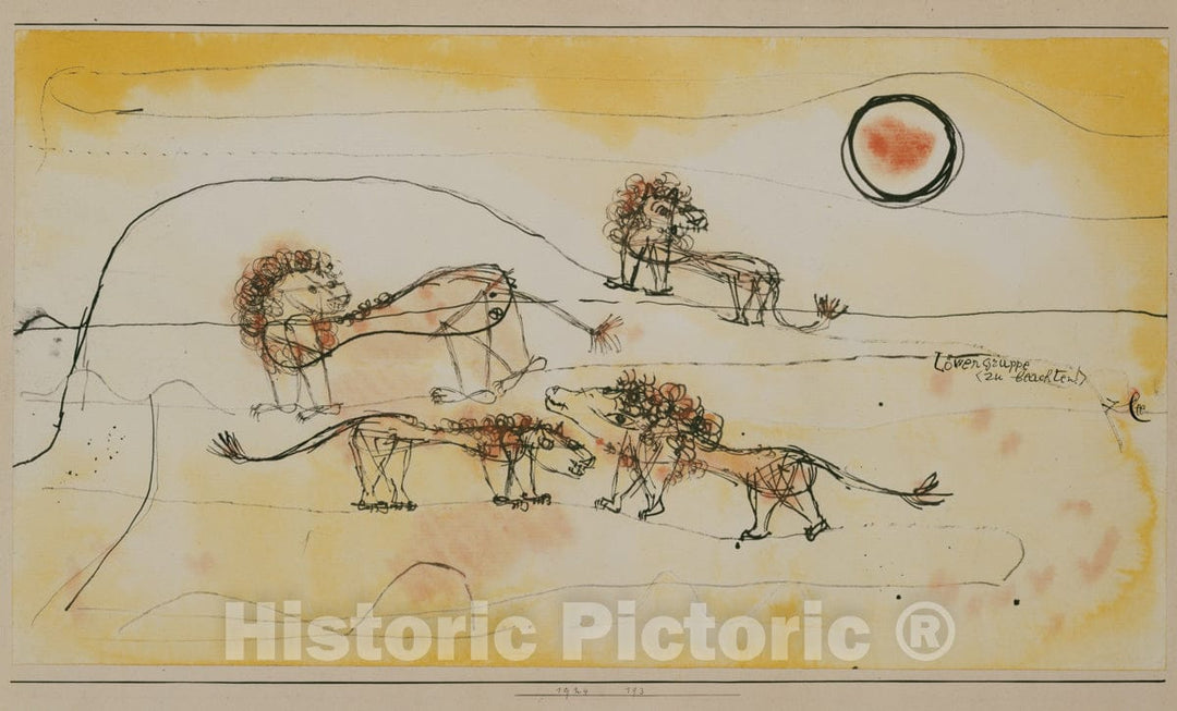 Art Print : Paul Klee - A Pride of Lions (Take Note!) : Vintage Wall Art