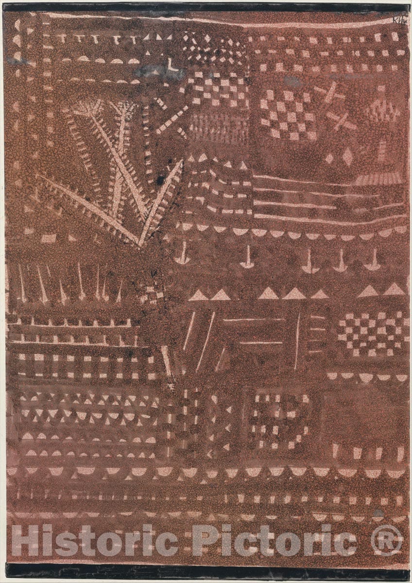 Art Print : Paul Klee - in The Manner of a Leather Tapestry : Vintage Wall Art