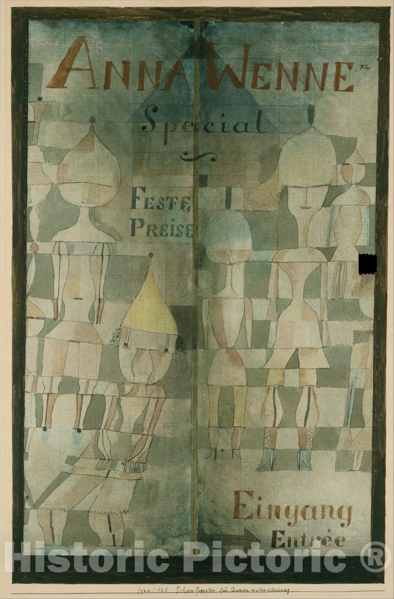 Art Print : Paul Klee - Window Display for Lingerie : Vintage Wall Art