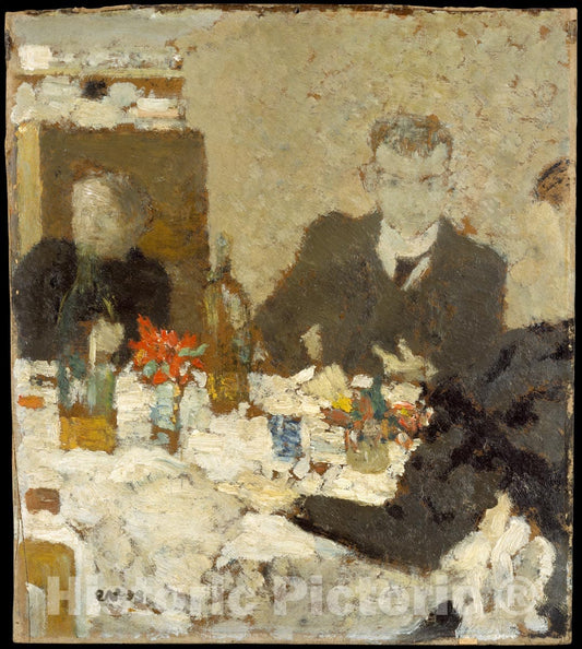 Art Print : Édouard Vuillard - at Table : Vintage Wall Art