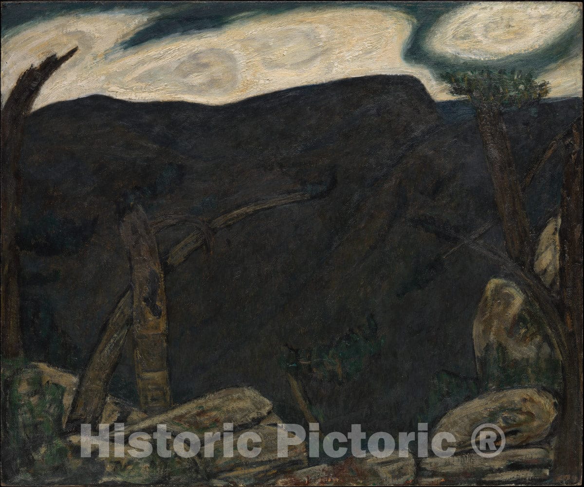 Art Print : Marsden Hartley - The Dark Mountain, No. 2 : Vintage Wall Art