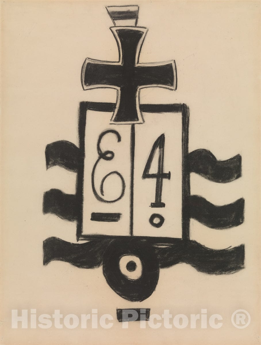 Art Print : Marsden Hartley - Military Symbols 3 : Vintage Wall Art
