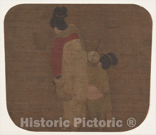 Art Print : Unidentified Artist - Lady and Children - China - Ming Dynasty (?) (1368–1644) : Vintage Wall Art