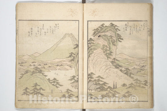 Art Print : Yashima Gakutei - Collected Light Verses and Noted Landscapes (Sansui kikan ky?ka sh?) - Japan : Vintage Wall Art