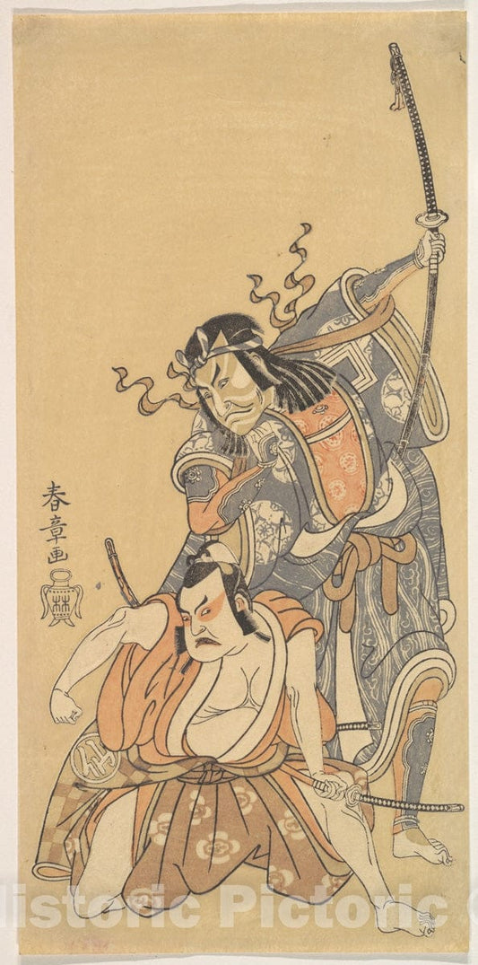 Art Print : Katsukawa Shunsh? - Scene from The Drama SOGA Moyo Aigo no Wakamatsu - Japan : Vintage Wall Art