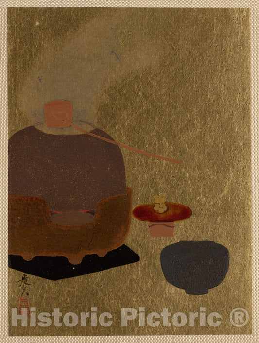 Art Print : Shibata Zeshin - Tea Ceremony Apparatus - Japan : Vintage Wall Art