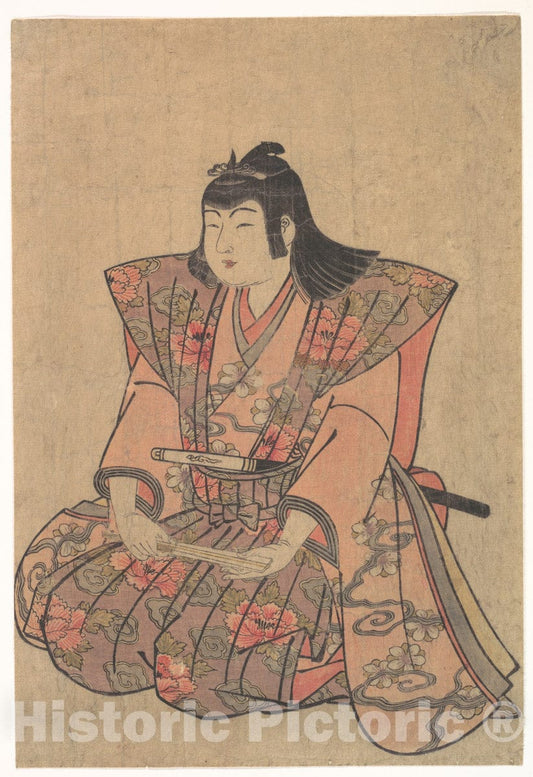 Art Print : Kitao Shigemasa - A Boy Singer - Japan : Vintage Wall Art