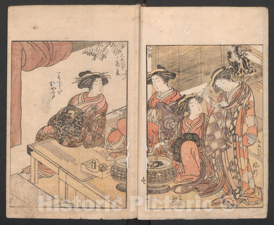 Art Print : Katsukawa Shunsh? - Mirror of The Beauties of The Green-Houses - Japan : Vintage Wall Art