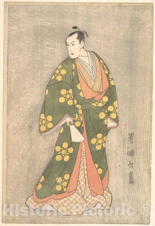 Art Print : Utagawa Toyokuni I - Band? Hikosabur? III in The Role of Sugawara no Michizane - Japan : Vintage Wall Art