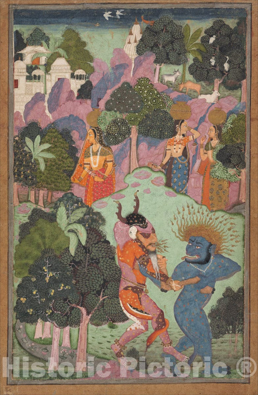 Art Print : Demons Fighting Over an Animal Limb : Vintage Wall Art