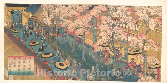 Art Print : 3rd Month, 1860 Art Print - Artist: Utagawa (Gountei) Sadahide 1 : Vintage Wall Art