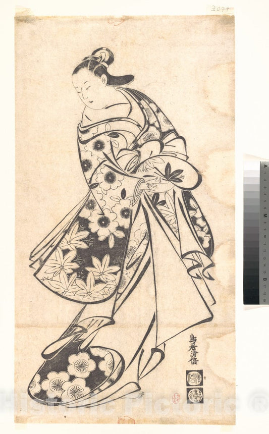 Art Print : Torii Kiyomasu I - Courtesan - Japan : Vintage Wall Art