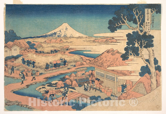 Art Print : Fuji from The Katakura Tea Fields - Artist: Katsushika Hokusai - Created: c1830 2 : Vintage Wall Art