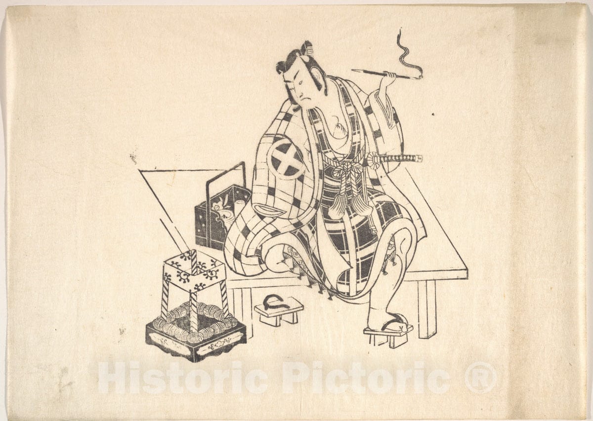 Art Print : Unidentified Artist - One of Six Impressions from Worn Old Blocks - Japan v.1 : Vintage Wall Art