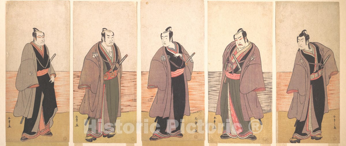 Art Print : Katsukawa Shunsh? - Ichikawa Danjuro V as a Chivalrous Commoner (Gonin Otoko) from The Play Hatsumonbi kuruwa SOGA - Japan : Vintage Wall Art