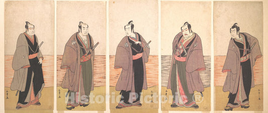 Art Print : Katsukawa Shunsh? - Ichikawa Danjuro V as a Chivalrous Commoner (Gonin Otoko) from The Play Hatsumonbi kuruwa SOGA - Japan : Vintage Wall Art