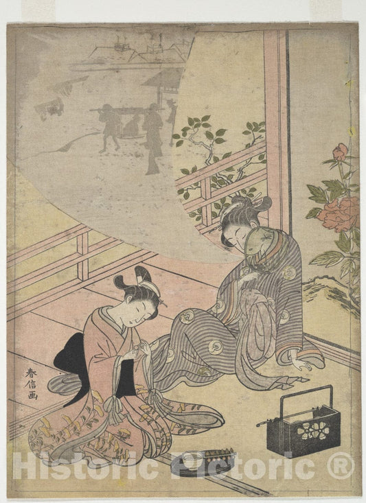 Art Print : Suzuki Harunobu - Parody of The Tale of Young Man Lu: Courtesan Dreaming - Japan : Vintage Wall Art