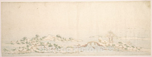 Art Print : Katsushika Hokusai - Winter Landscape - Japan v.1 : Vintage Wall Art