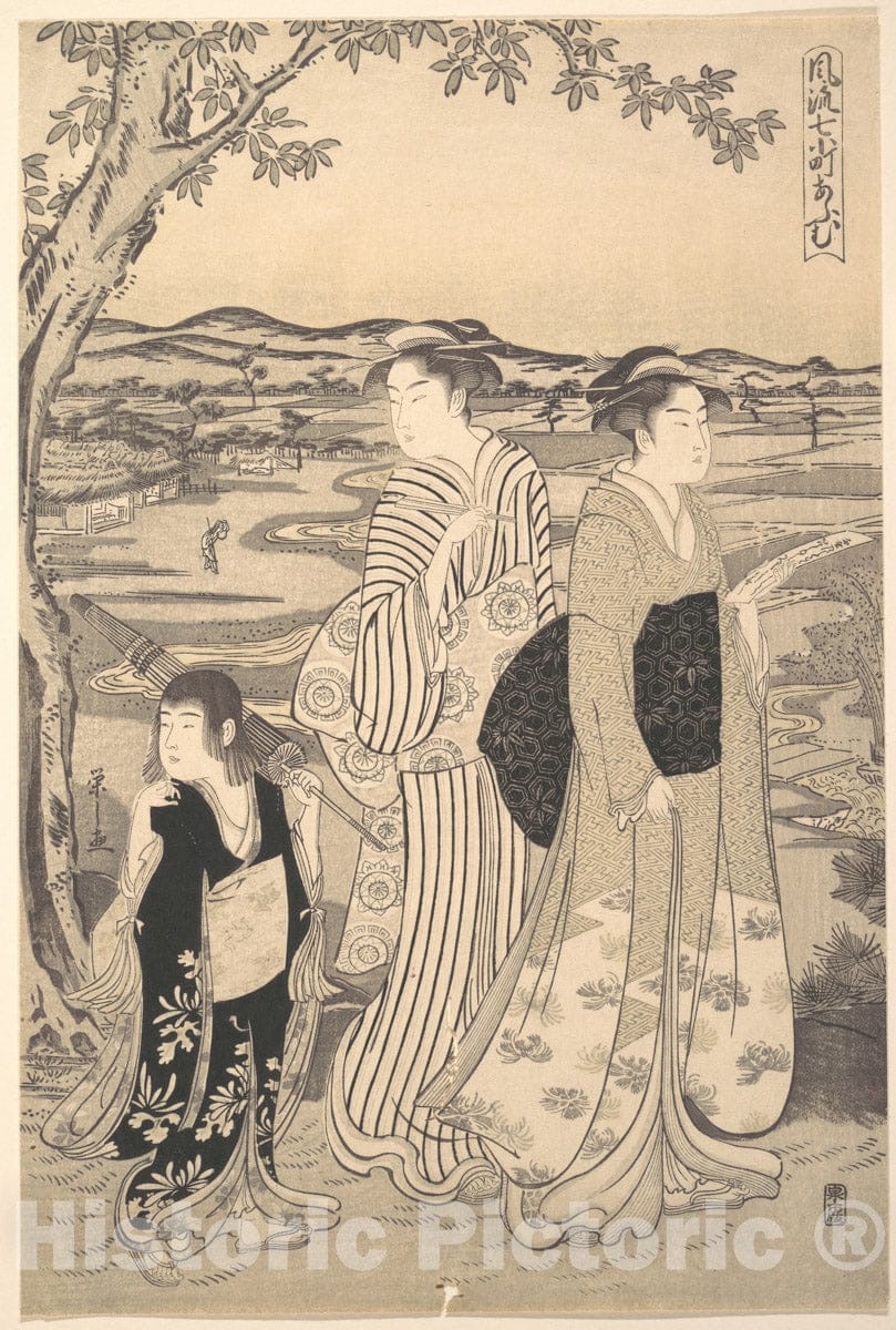 Art Print : Ch?bunsai Eishi - Parrot Komachi - Japan : Vintage Wall Art