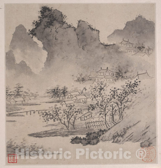 Art Print : Wen Zhengming - Eight Songs of The Xiao and Xiang Rivers - China - Ming Dynasty (1368–1644) : Vintage Wall Art