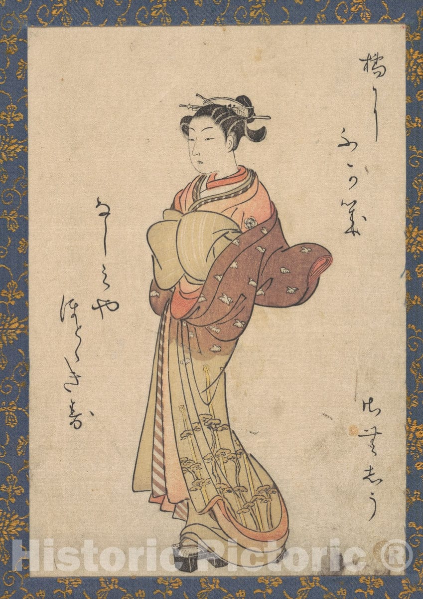 Art Print : Suzuki Harunobu - The Courtesans, from The Series,Seiro Bijin Awase Carver End Shigoro (sic) - Japan : Vintage Wall Art