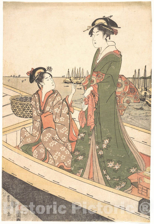 Art Print : Utagawa Toyokuni I - Two Women in a Boat