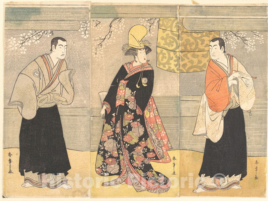 Art Print : Katsukawa Shunsh? - Drama of Hikeyahike Kanhiki Dojoji - Japan : Vintage Wall Art