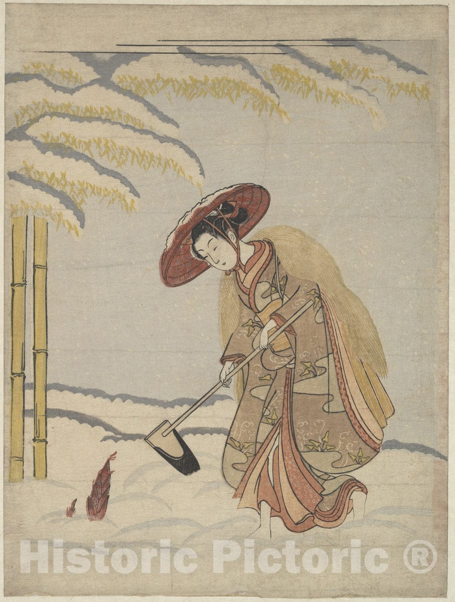 Art Print : Suzuki Harunobu - Meng Zong, from The Series Twenty-Four Paragons of Filial Piety - Japan : Vintage Wall Art