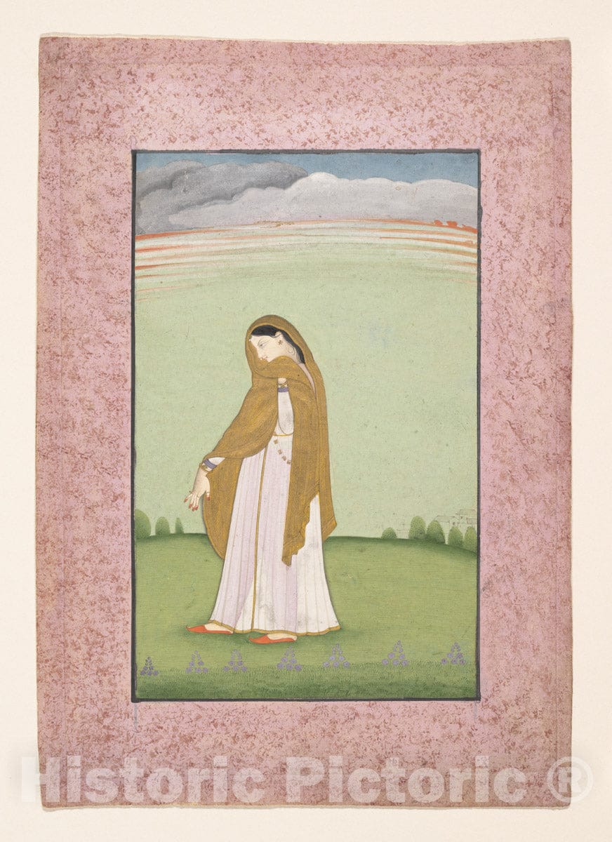 Art Print : Abhisarika Nayika, a Heroine Longing for Her Lover : Vintage Wall Art