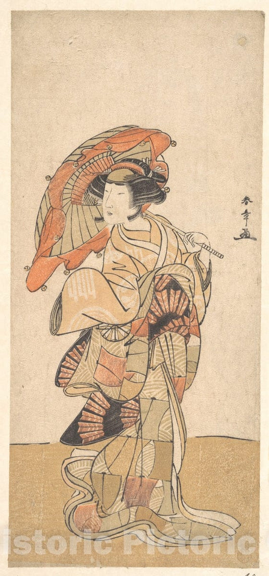 Art Print : Katsukawa Shunsh? - The First Nakamura Tomijuro as a Woman Dancer - Japan : Vintage Wall Art