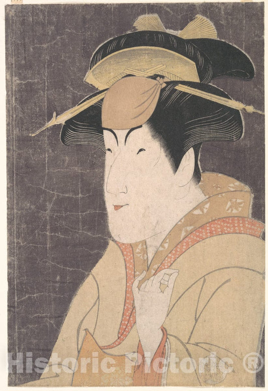 Art Print : T?sh?sai Sharaku - Nakayama Tomisabur? as Miyagino in The Play Katakiuchi Noriyaibanashi - Japan : Vintage Wall Art