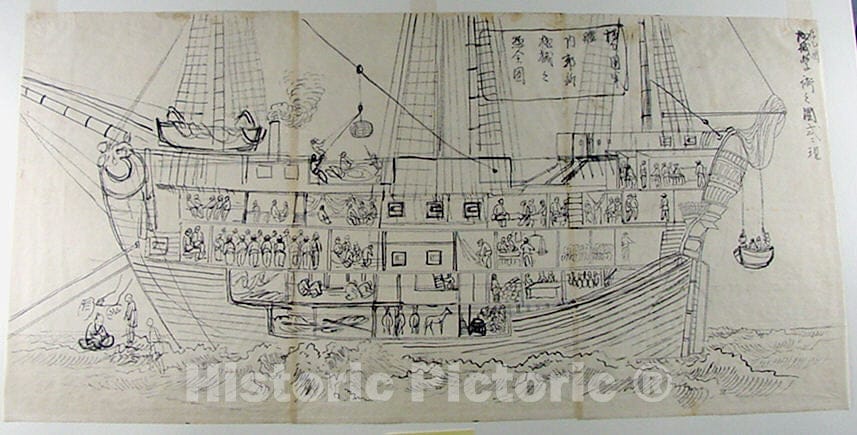 Art Print : Unsen - Interior of a German Battleship - Japan 2 : Vintage Wall Art