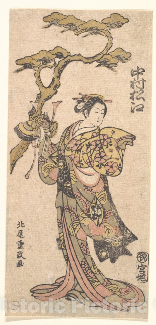 Art Print : Kitao Shigemasa - A Famous Actor of Women's Roles - Japan : Vintage Wall Art