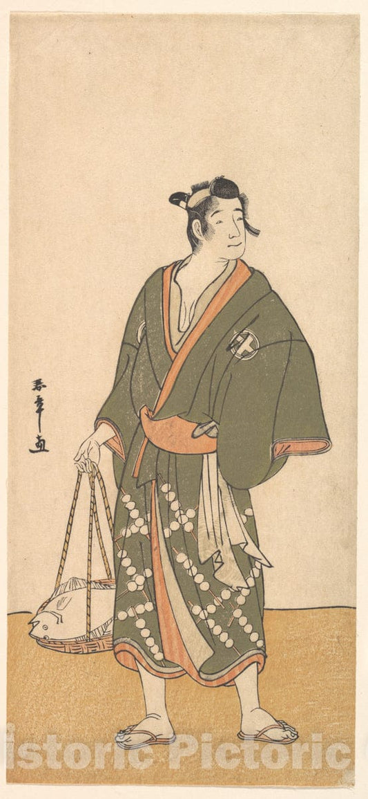 Art Print : Katsukawa Shunsh? - The Actor Otani Hiroemon III as a Fish Peddler - Japan : Vintage Wall Art