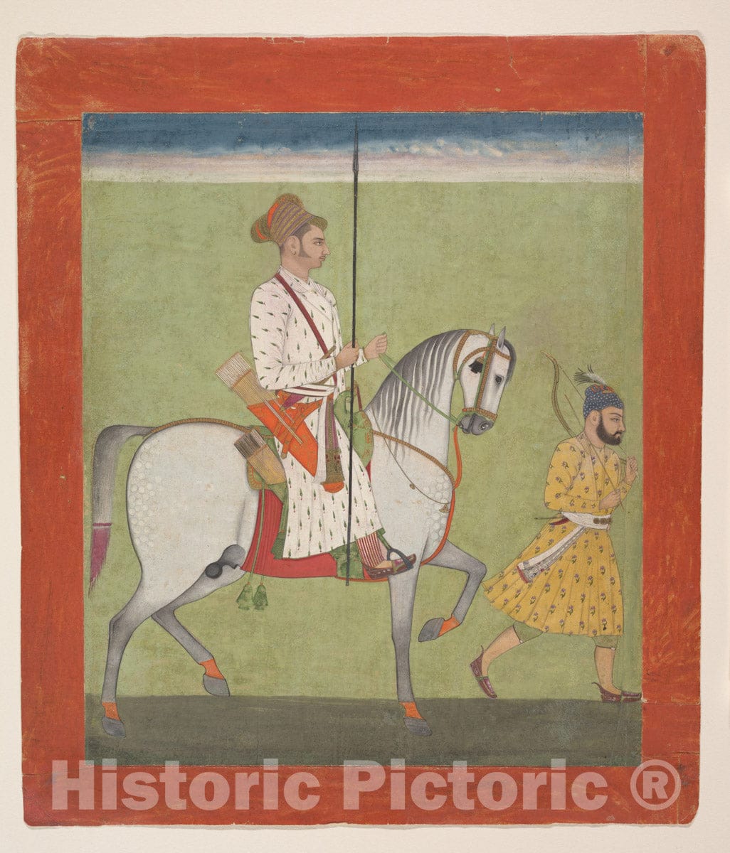 Art Print : Dalchand - Jhujhar Singh on Horseback - India (Rajasthan, Jodhpur) : Vintage Wall Art