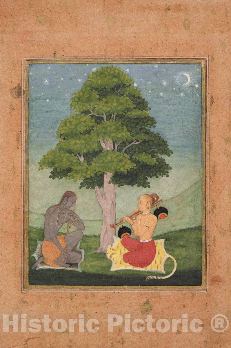 Art Print : Ruknuddin - Kedar Ragini: Folio from a ragamala Series (Garland of Musical Modes) - India (Bikaner, Rajasthan) : Vintage Wall Art