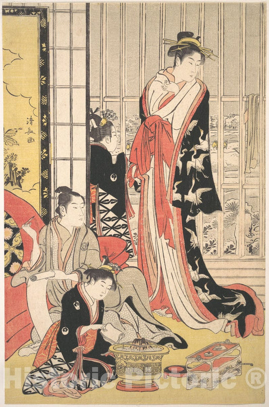 Art Print : Torii Kiyonaga - Interior Scene - Japan : Vintage Wall Art