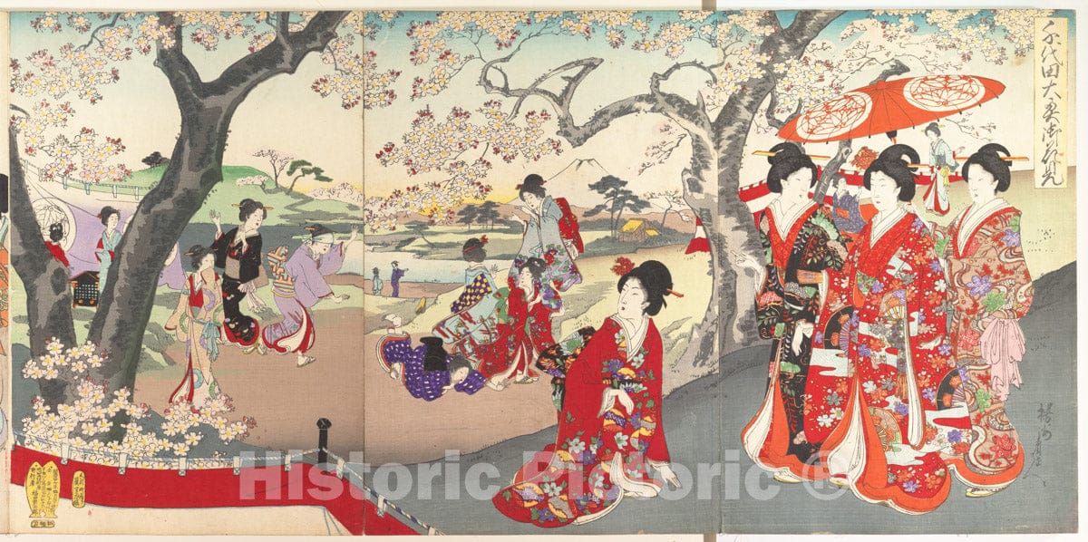 Art Print : Y?sh? (Hashimoto) Chikanobu - Chiyoda Castle (Album of Women) - Japan 3 : Vintage Wall Art