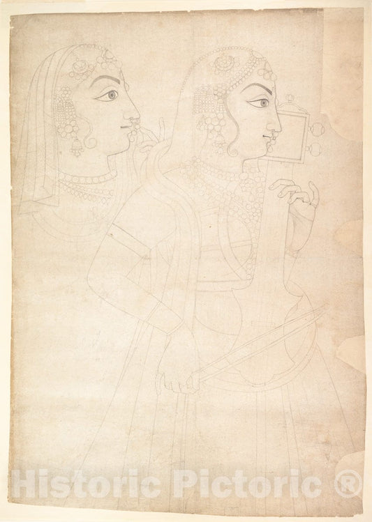 Art Print : Sahib Ram - Singer and Sarinda Player - India (Rajasthan, Jaipur) : Vintage Wall Art