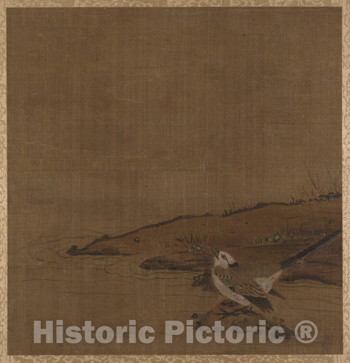 Art Print : Unidentified Artist - Bird Near Water (from Album of Studies by Modern Artists, no. 62) - China - Ming (1368–1644) or Qing (1644–1911) Dynasty : Vintage Wall Art