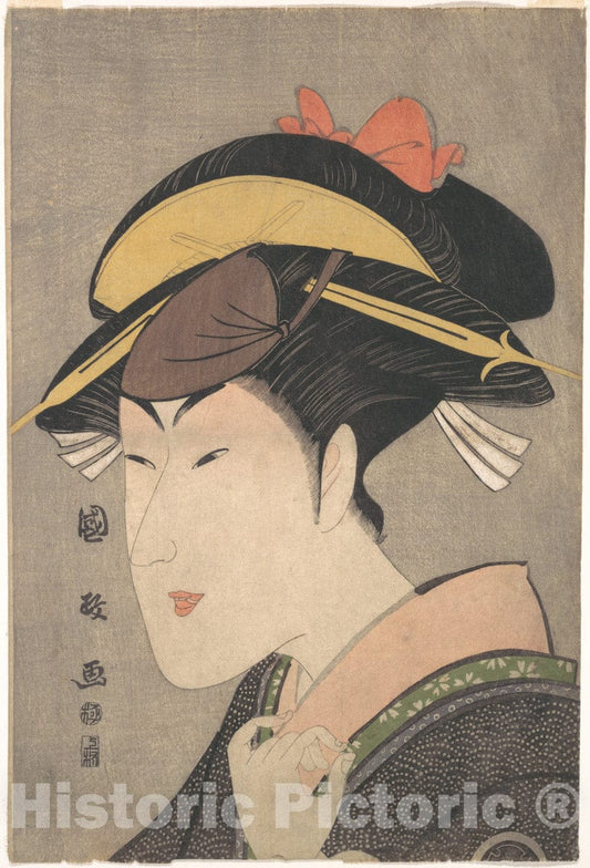 Art Print : Utagawa Kunimasa - The Actor Matsumoto Yonesabur? in a Woman's Role - Japan : Vintage Wall Art
